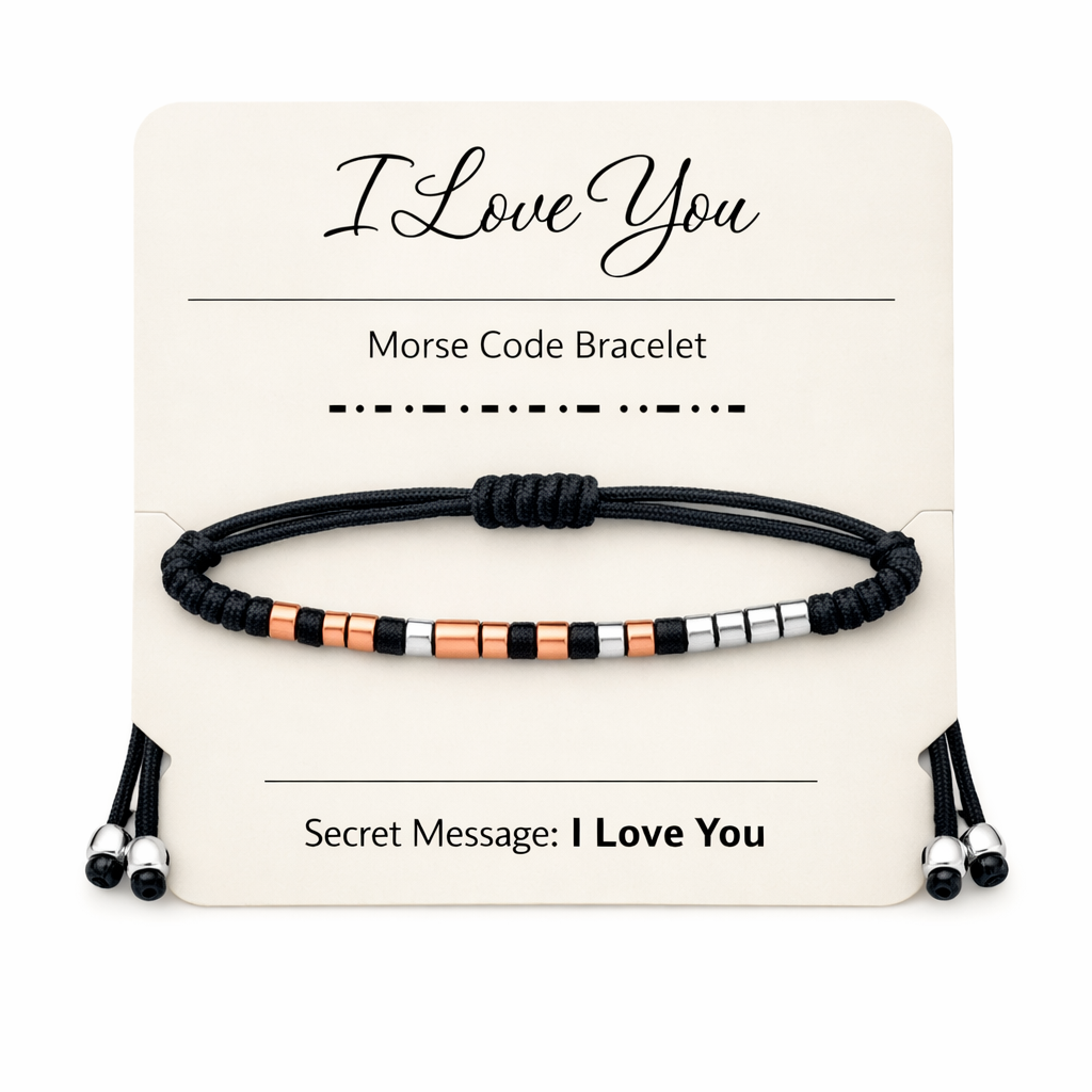 I LOVE YOU Hidden Message Morse Code Bracelet