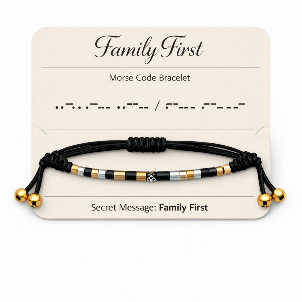 Family First Morse Code Bracelet