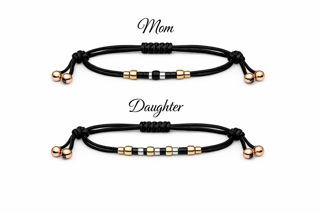 Mom & Daughter Morse Code Bracelet Set of 2