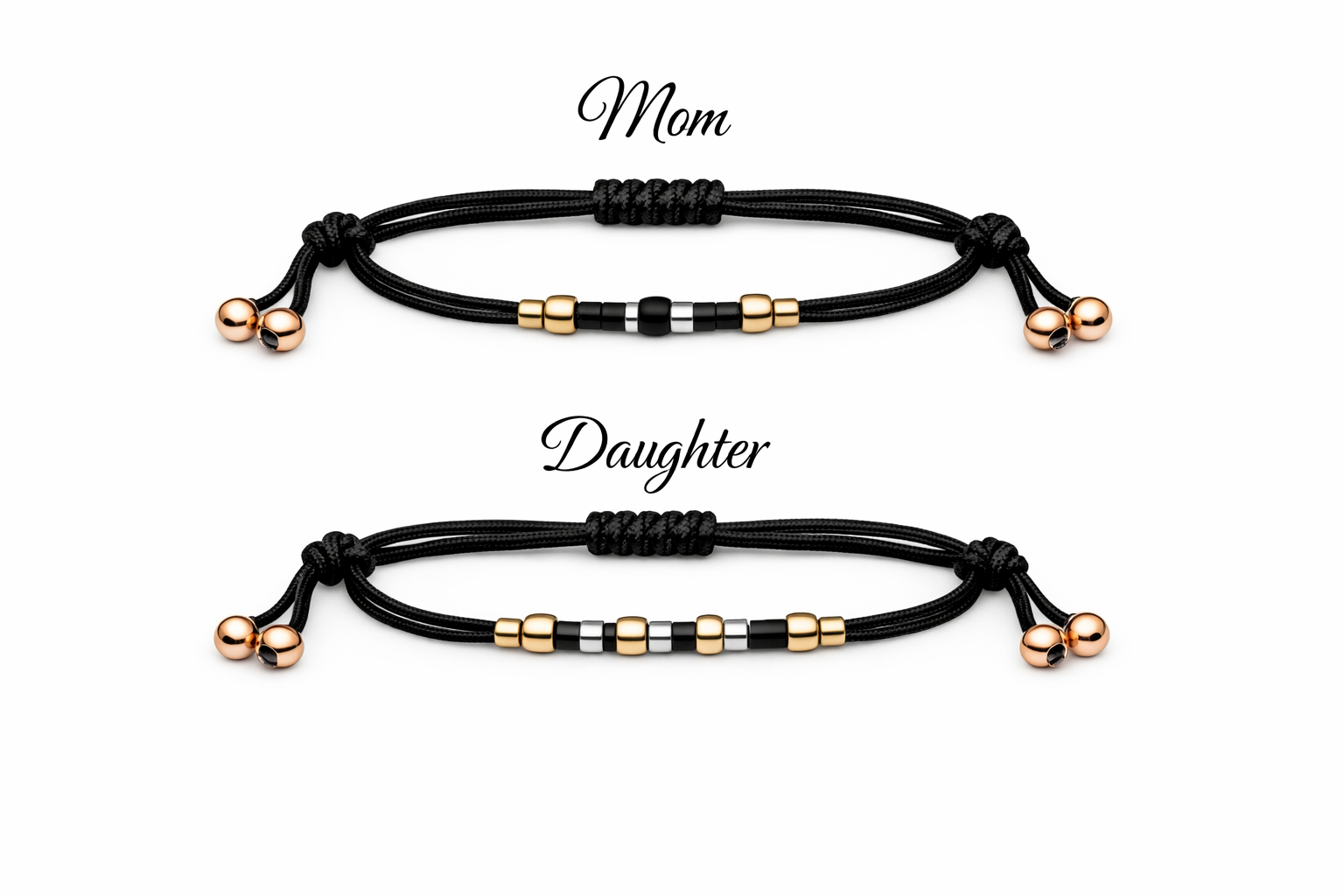 Mom & Daughter Morse Code Bracelet Set of 2