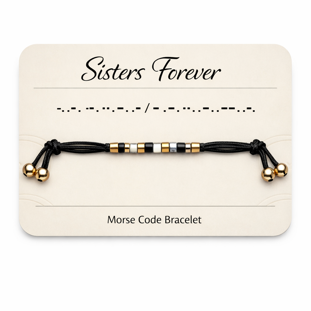 Sisters Forever Morse Code Bracelet
