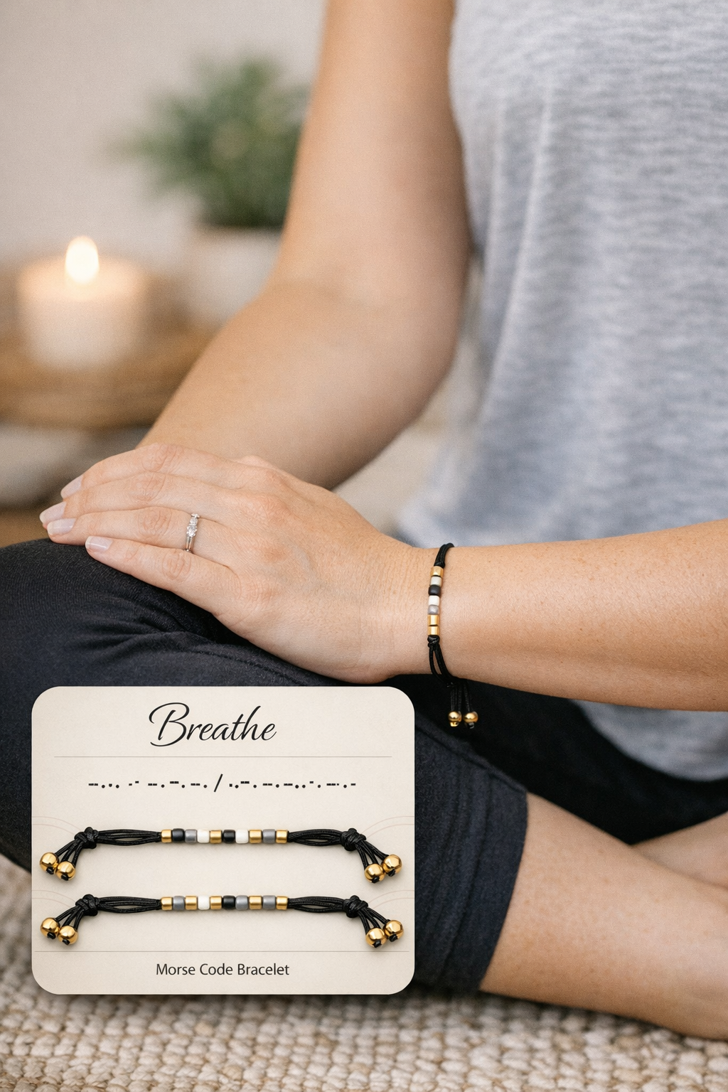 Breathe Morse Code Bracelet