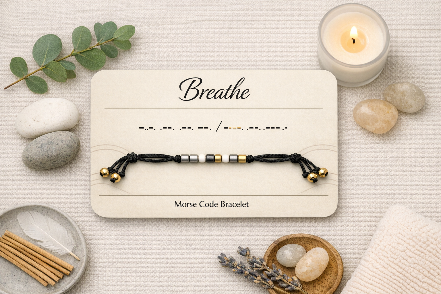 Breathe Morse Code Bracelet