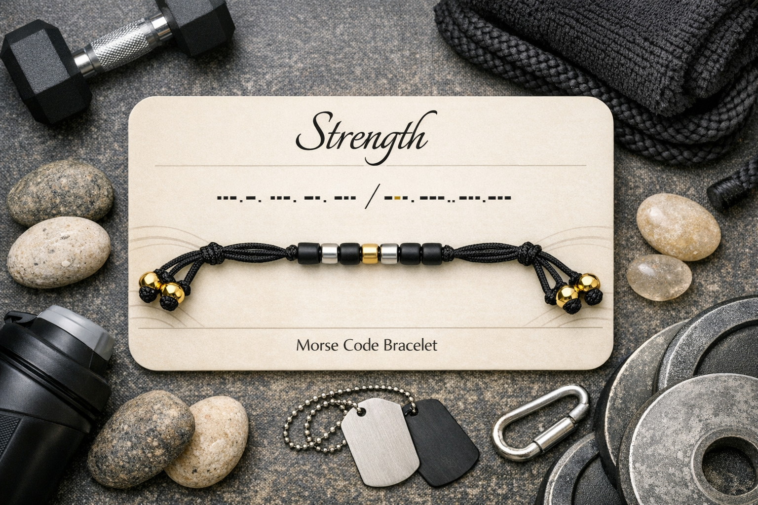 Strength Morse Code Bracelet