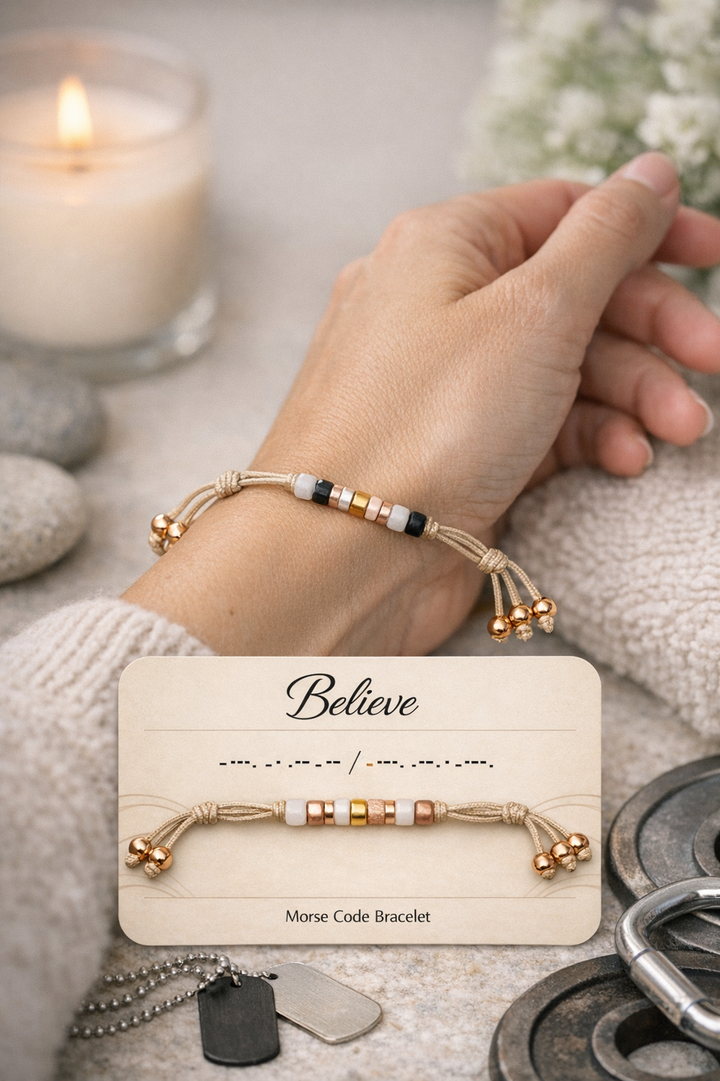 Believe Morse Code Bracelet