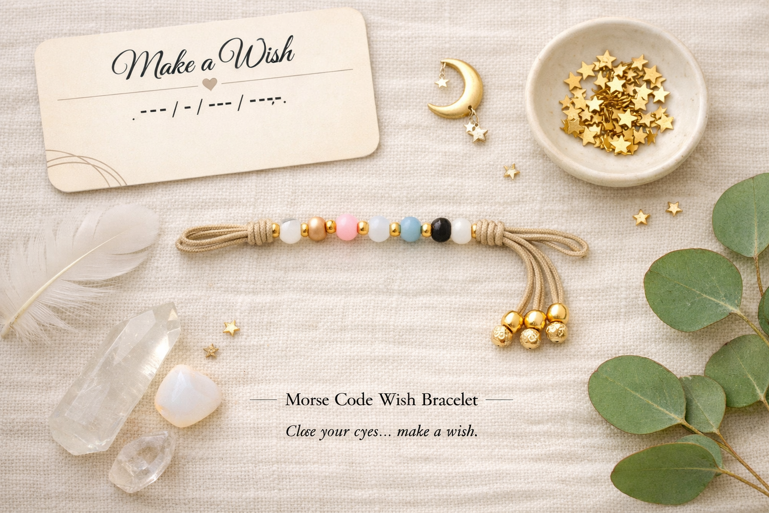 "Make a Wish" Morse Code Bracelet